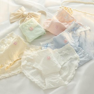 Combo 5 Quần lót nữ cotton viền ren mềm mại thoát mát - Set 5 Quần chip nữ đính item gấu cute L2861