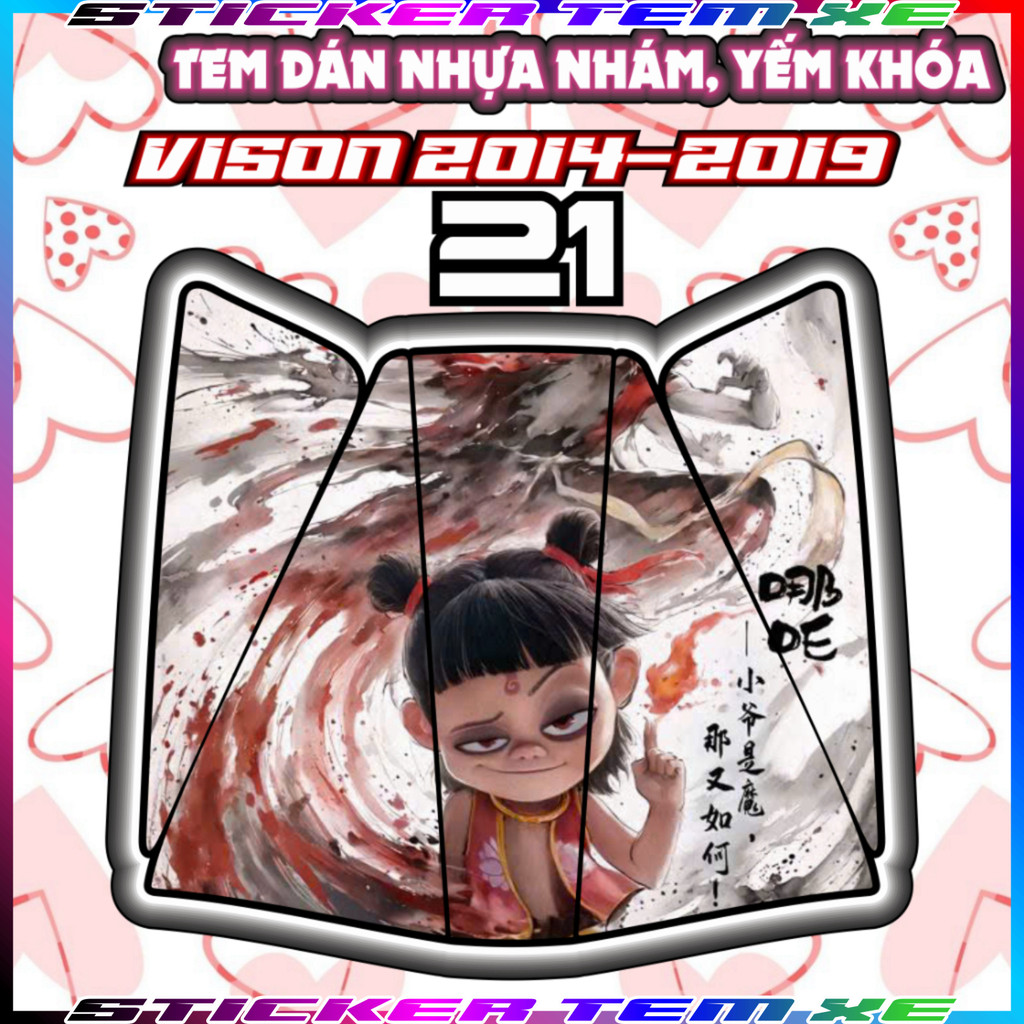 Tem dán trang trí chống trầy yếm nhựa nhám xe vision 2014-2019 baby ...