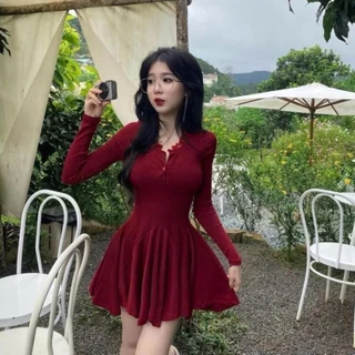 < SALE SỐC > đầm đỏ dáng xòe, đầm váy màu đỏ dự tiệc cuối năm tất niên, Noel, Tết cho nàng thêm rực rỡ tươi tắn- Hàng
