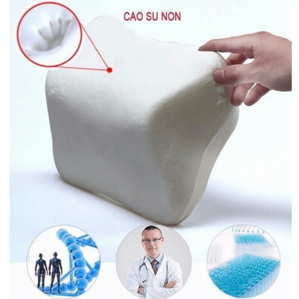 Gối Ô Tô Tựa Lưng Cao Su Non Cao Cấp Thoáng Khí, Chống Đau Lưng Thiết Kế Nhỏ Gọn,Màu Sắc Sang Trọng