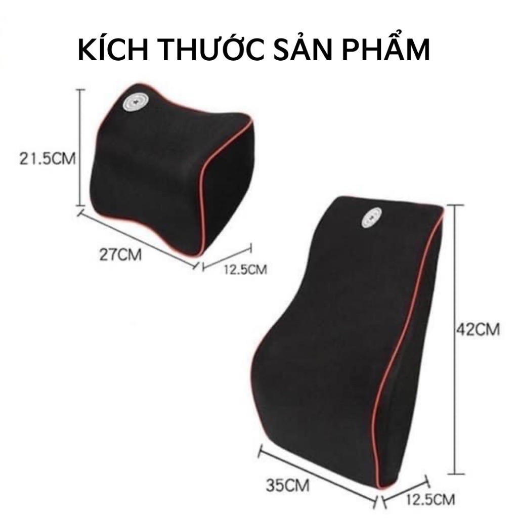 Gối Ô Tô Tựa Lưng Cao Su Non Cao Cấp Thoáng Khí, Chống Đau Lưng Thiết Kế Nhỏ Gọn,Màu Sắc Sang Trọng