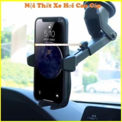 Giá Đỡ Điện Thoại Trên Ô Tô Xoay 360 Độ Có Đế Hít Kính Tùy Chỉnh Độ Dài Linh Hoạt Kẹp Điện Thoại Xe Hơi Cao Cấp