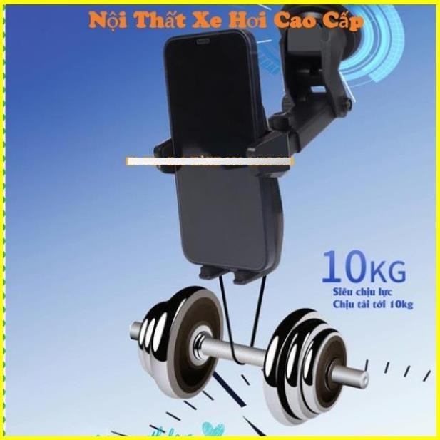 Giá Đỡ Điện Thoại Trên Ô Tô Xoay 360 Độ Có Đế Hít Kính Tùy Chỉnh Độ Dài Linh Hoạt Kẹp Điện Thoại Xe Hơi Cao Cấp