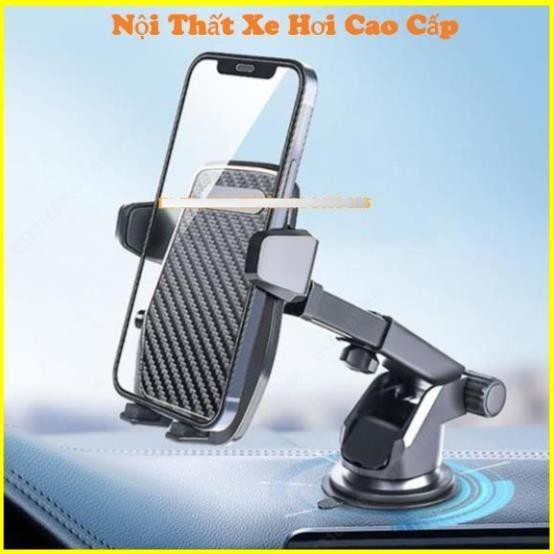Giá Đỡ Điện Thoại Trên Ô Tô Xoay 360 Độ Có Đế Hít Kính Tùy Chỉnh Độ Dài Linh Hoạt Kẹp Điện Thoại Xe Hơi Cao Cấp