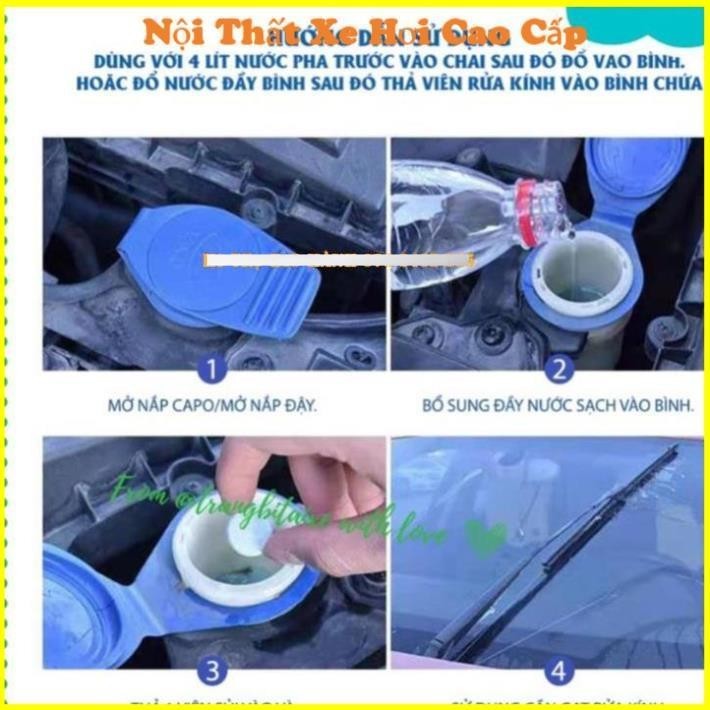 20 Viên Sủi Rửa Kính Ô Tô Làm Nước Rửa Kính Lái Gạt Mưa Xe Hơi Hoặc Lau Cửa Kính Kính Văn Phòng Siêu Sạch Siêu Rẻ