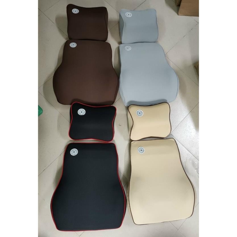Bộ Ghế Tựa Lưng Xe Hơi Cao Cấp Cao Su Non Mềm Mại Thoáng Khí Hỗ Trợ Cột Sống