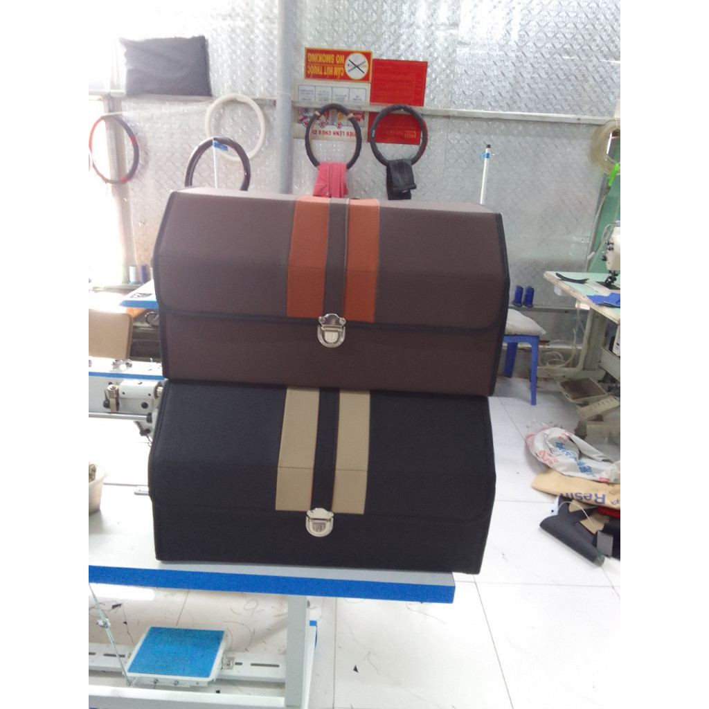 Thùng Hộp Đựng Đồ Da Cất Cốp Ô Tô Xe Hơi Gấp Gọn Sang Trọng