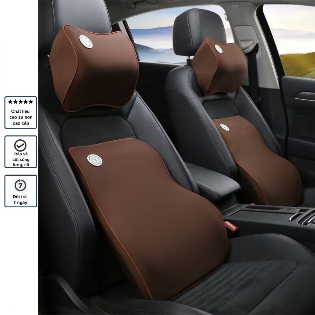 Gối Tựa Lưng Ô Tô Cao Su Non Lưới 3D Cao Cấp,Gối Tựa Đầu Dùng Cho Xe Ô Tô Ghế Văn Phòng