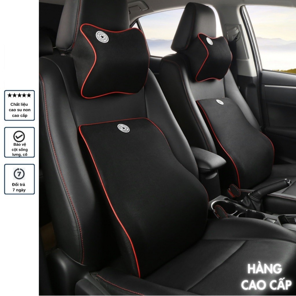 Gối Tựa Lưng Ô Tô Cao Su Non Lưới 3D Cao Cấp,Gối Tựa Đầu Dùng Cho Xe Ô Tô Ghế Văn Phòng