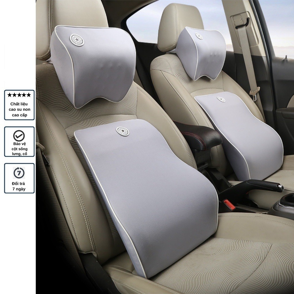 Gối Tựa Lưng Ô Tô Cao Su Non Lưới 3D Cao Cấp,Gối Tựa Đầu Dùng Cho Xe Ô Tô Ghế Văn Phòng