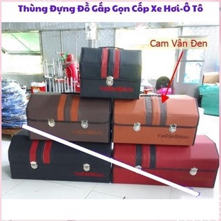 Thùng Hộp Đựng Đồ Da Cất Cốp Ô Tô Xe Hơi Gấp Gọn Sang Trọng