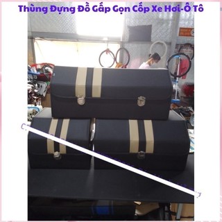Thùng Hộp Đựng Đồ Da Cất Cốp Ô Tô Xe Hơi Gấp Gọn Sang Trọng