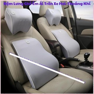 Gối Tựa Đầu Ô Tô Tựa Lưng Cao Su Non Mềm Mại Thoáng Mát Giảm Mỏi Cổ Lưng Người Sử Dụng Cao Su Non 100%