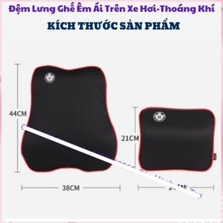 Gối Tựa Đầu Ô Tô Tựa Lưng Cao Su Non Mềm Mại Thoáng Mát Giảm Mỏi Cổ Lưng Người Sử Dụng Cao Su Non 100%