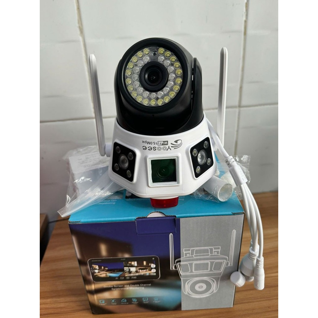 Camera Ngoài Trời Yoosee 15.0Mpx 2 Mắt Kép 3 Khung Hình 3Q015 Có Hú Còi Báo Động Và Đàm Thoại 2 Chiều Cao Cấp