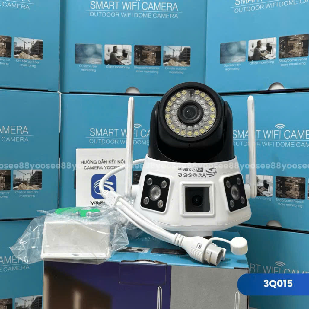 Camera Ngoài Trời Yoosee 15.0Mpx 2 Mắt Kép 3 Khung Hình 3Q015 Có Hú Còi Báo Động Và Đàm Thoại 2 Chiều Cao Cấp