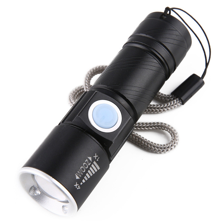 Đèn Pin Vỏ Nhôm Zoom 3 Chế Độ Siêu Sáng Sạc Cổng Usb