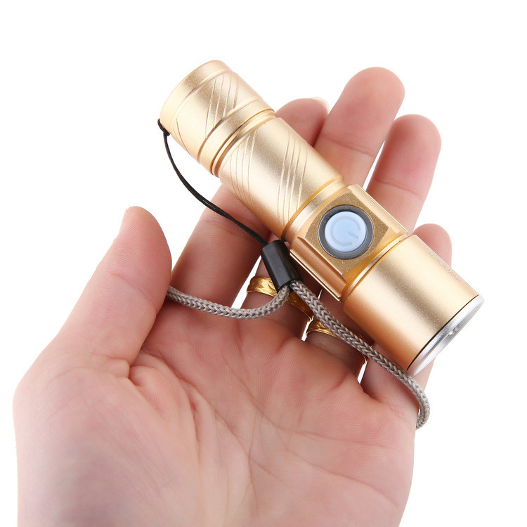 Đèn Pin Vỏ Nhôm Zoom 3 Chế Độ Siêu Sáng Sạc Cổng Usb