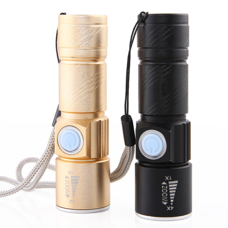 Đèn Pin Vỏ Nhôm Zoom 3 Chế Độ Siêu Sáng Sạc Cổng Usb