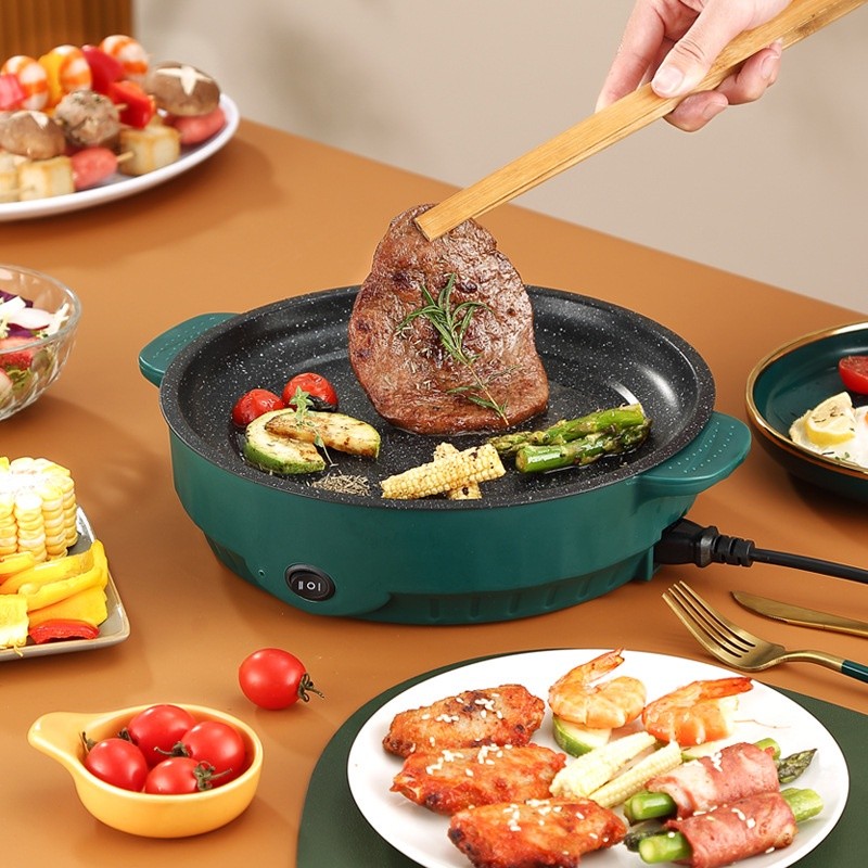 Bếp Nướng Điện Chống Dính Hàn Quốc Size 22Cm 450W Tiện Lợi