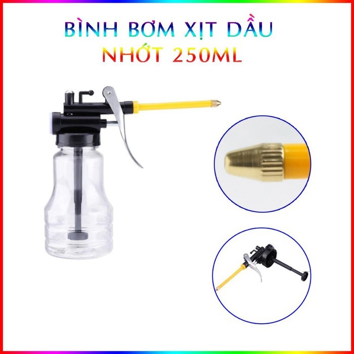 Bình Bơm Xịt Dầu Nhớt Trong Suốt 250Ml Áp Suất Mạnh