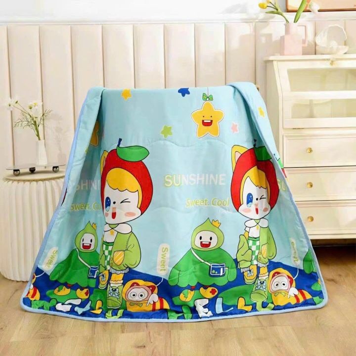 Chăn Cotton 2 Lớp Cho Bé Siêu Mát Họa Tiết Dễ Thương Nhiều Hình 140X110Cm