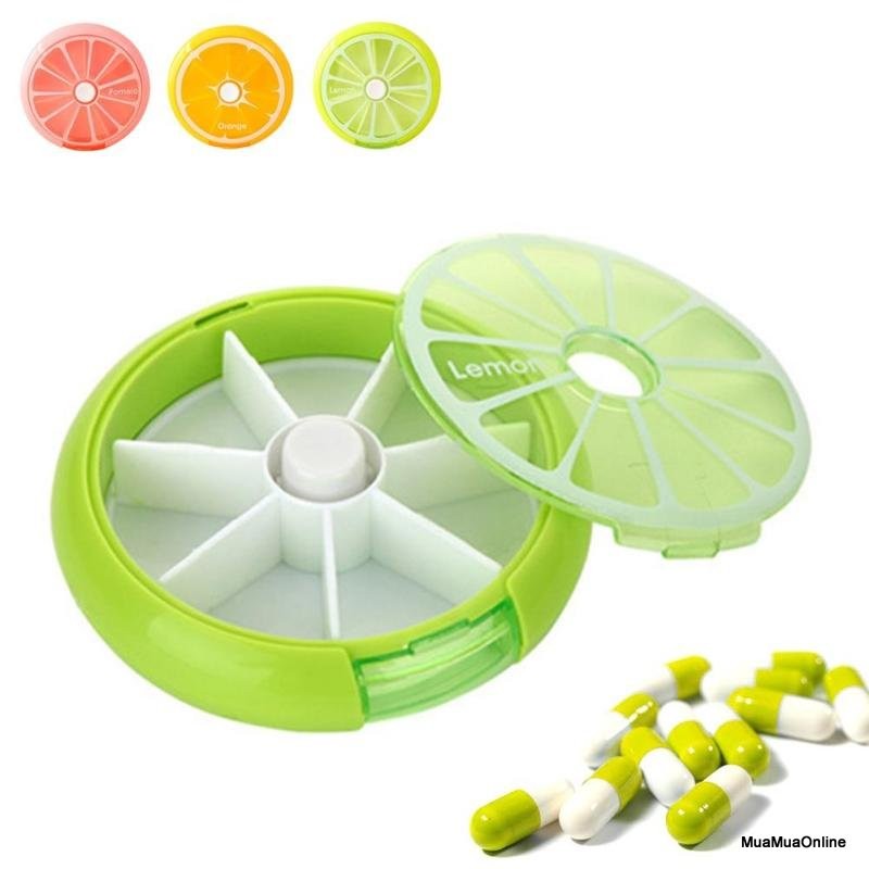 Hộp Chia Thuốc Uống 7 Ngày Hình Quả Cam Nhỏ Gọn