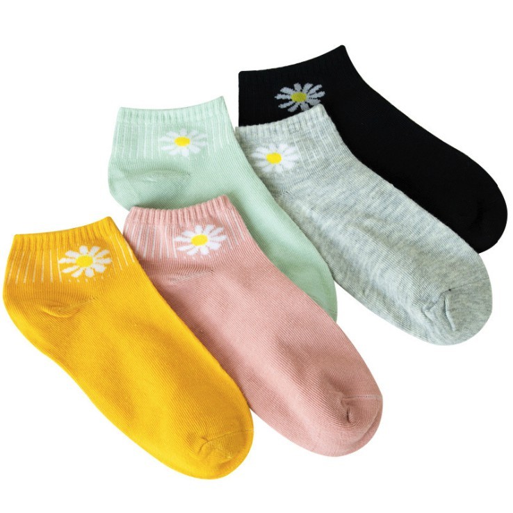 Bộ 10 Đôi Vớ Nữ Hình Hoa Cúc Mềm Nhẹ Co Giãn 4 Chiều