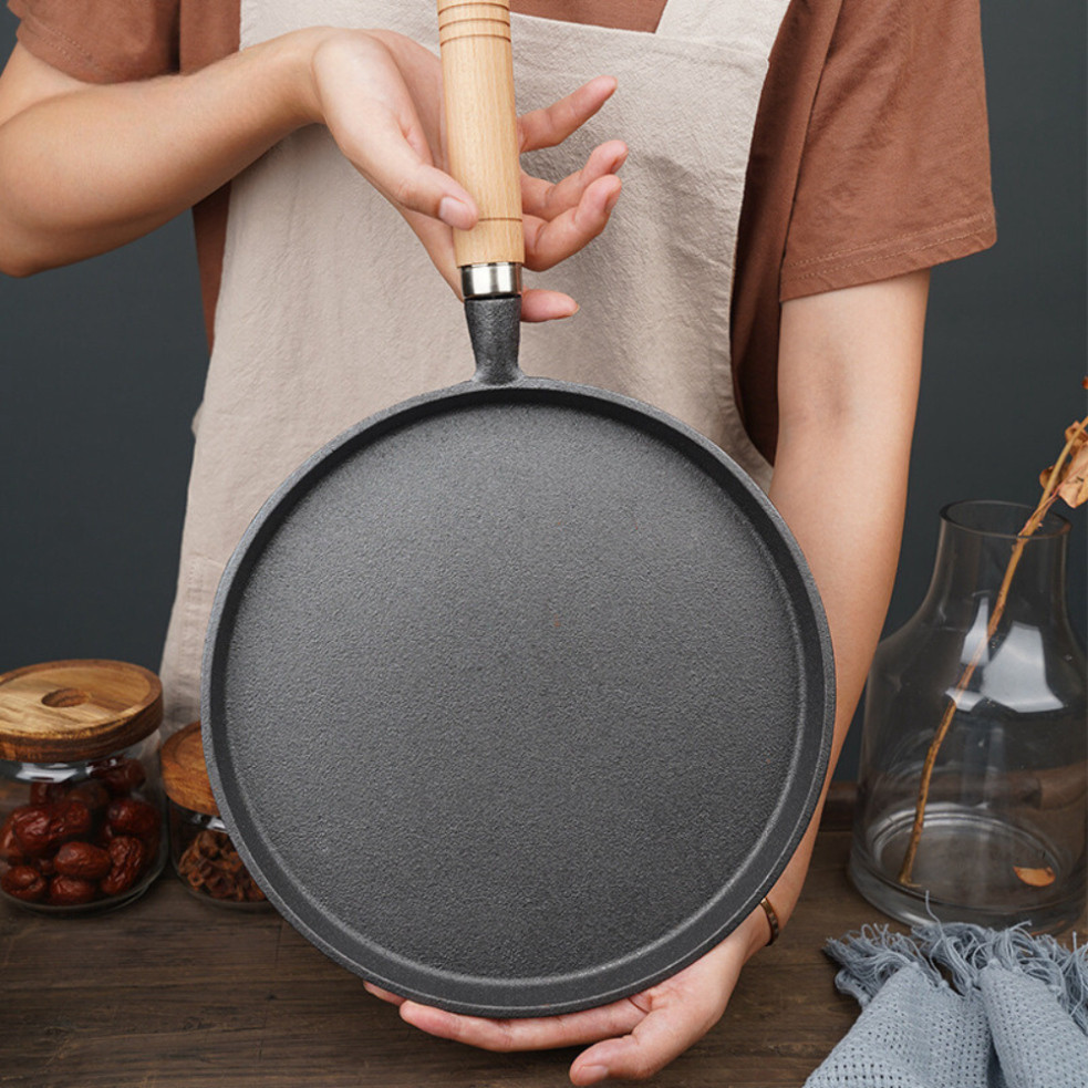 Chảo Gang Làm Bánh Chống Dính, Chảo Đổ Bánh Xèo, Chảo Rán Chống Dính Size 20/26cm Dùng Cho Mọi Loại Bếp