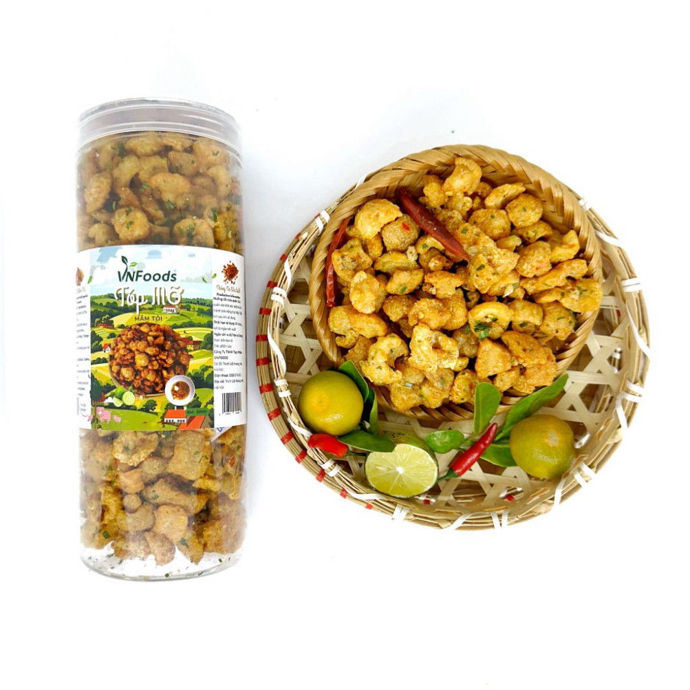 1KG Tóp Mỡ Mắm Tỏi Tây Bắc – Món Ngon Nhâm Nhi Hấp Dẫn VNFoods