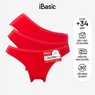 Pack 3 combo quần lót nữ cotton USA iBasic kháng khuẩn 3 phom lưng vừa daily PANW012-PA3