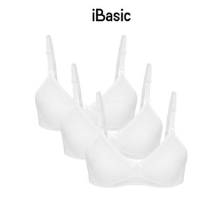 Combo 3 áo ngực nữ học sinh iBasic không gọng mút mỏng cotton USA kháng khuẩn BRAT018