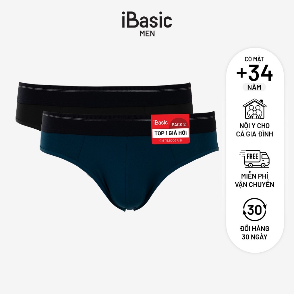 Ảnh Pack 2 combo quần lót nam iBasic brief thun lạnh thoáng mát PA2PANM111 2