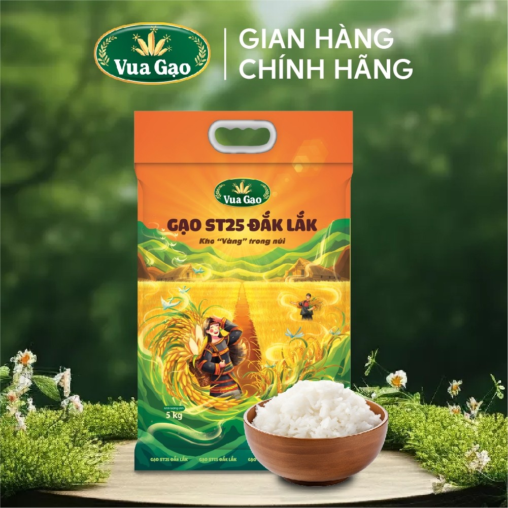 Gạo ST25 Đắk Lắk Vua Gạo - Hàng Chính Hãng - Túi 5kg | Shopee Việt Nam