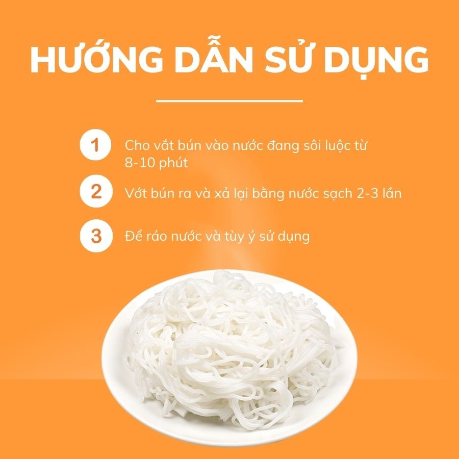 Bún Tươi Sấy Khô 400gr - Chính Hãng Nuffam - Thơm Ngon, Làm Hoàn Toàn Từ Gạo 400gr