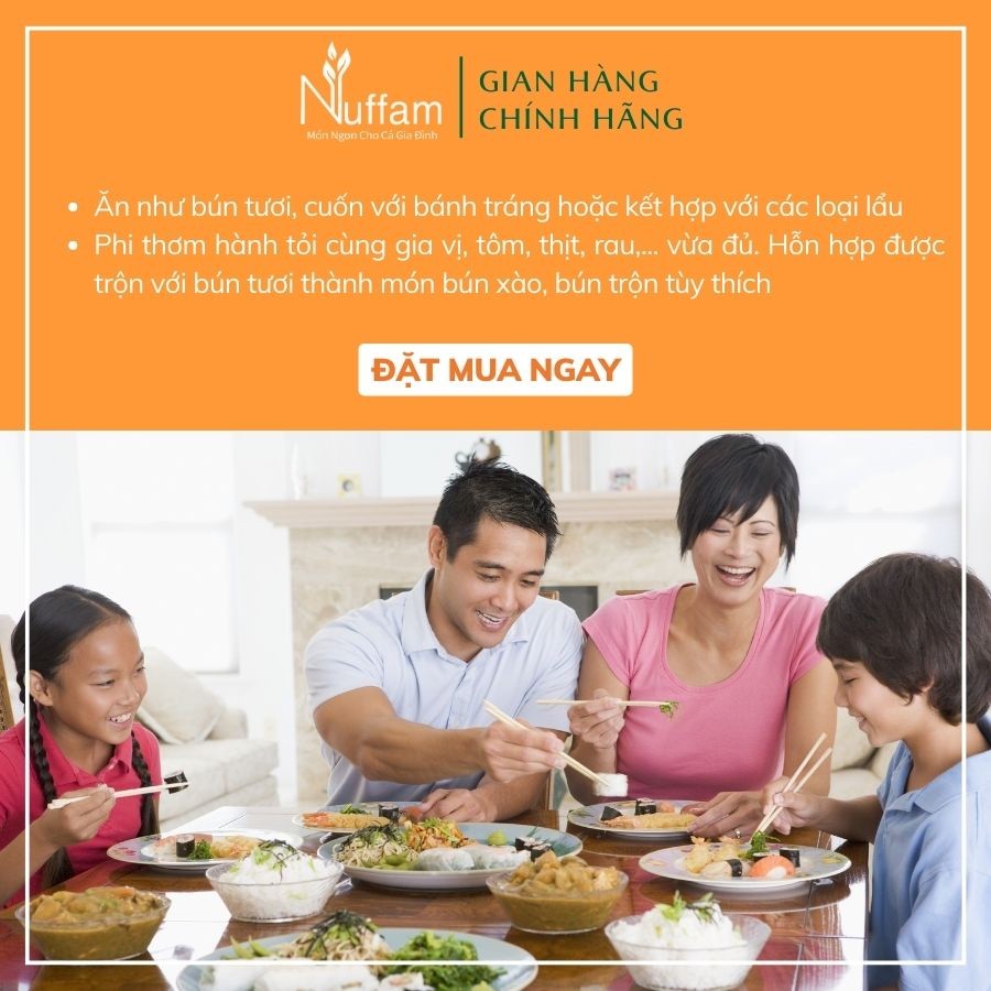 Bún Tươi Sấy Khô 400gr - Chính Hãng Nuffam - Thơm Ngon, Làm Hoàn Toàn Từ Gạo 400gr