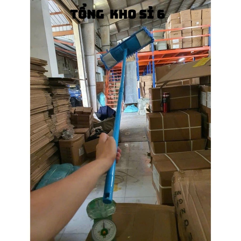 Chổi Lau Kèm 2 Bông Lau,Cây Chổi Lau Sàn Nhà Công Nghiệp Kéo Dài - CÂY LAU NHÀ SAN HÔ: CHOILAUNHA73