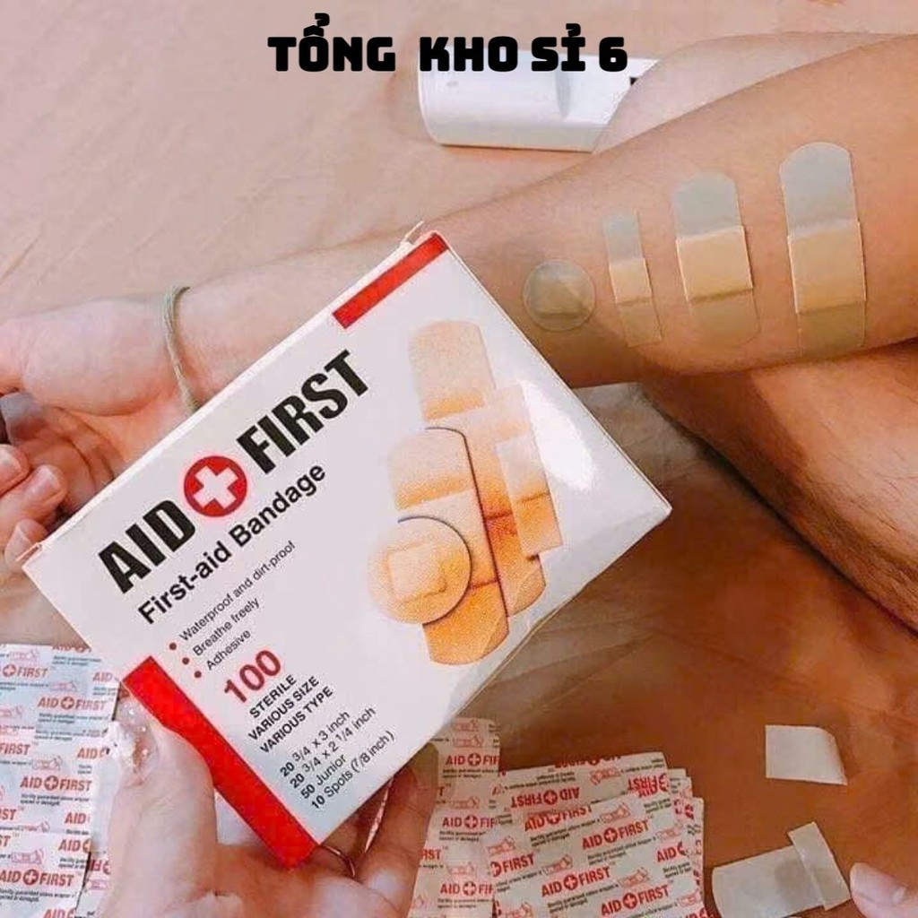 BĂNG GẠC Y TẾ LOẠI TO 100 MIẾNG , Hộp Băng Gâu Tiện Dụng - Miếng Dán,Băng Gâu An Toàn Mọi Lứa Tuổi