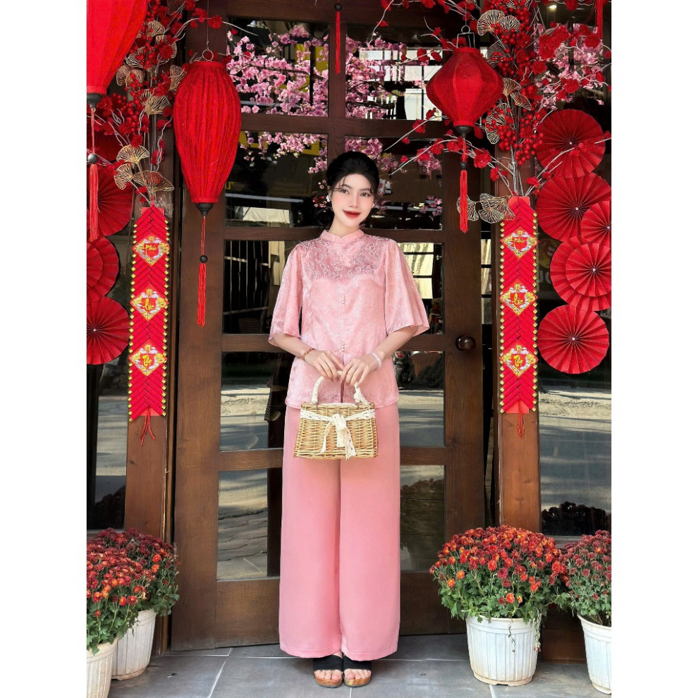 Đồ Lam Đi Chùa Cổ Tàu Lụa Đơn Mềm Mại Thanh Lịch Phù Hợp Đi Lễ Chùa 4 Size S,M,L,XL