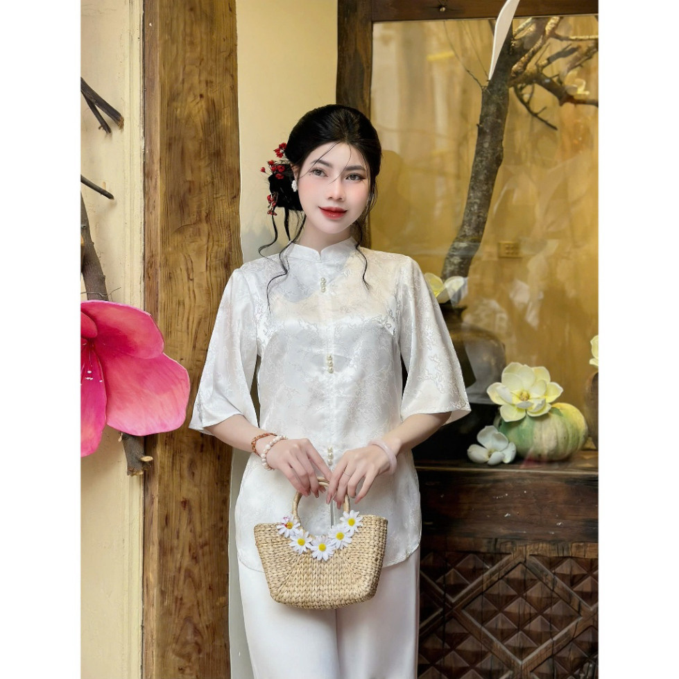 Đồ Lam Đi Chùa Cổ Tàu Lụa Đơn Mềm Mại Thanh Lịch Phù Hợp Đi Lễ Chùa 4 Size S,M,L,XL