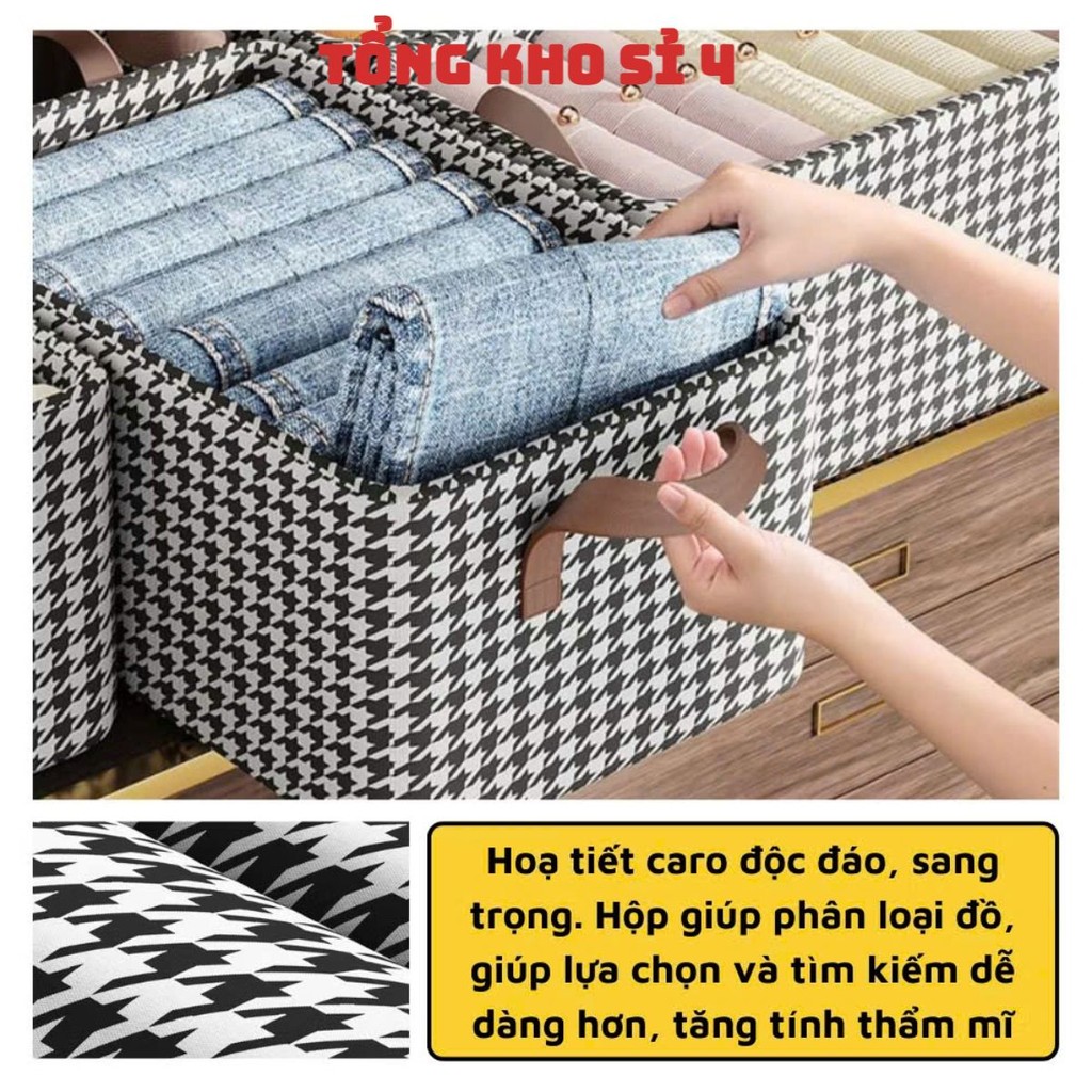 Hộp Đựng Chăn Màn Khung Sắt – Hộp Vải Thiết Kế Sang Trọng Có Đế Lót,Hộp Đựng Đồ Dùng Gấp Gọn Tiện Lợi