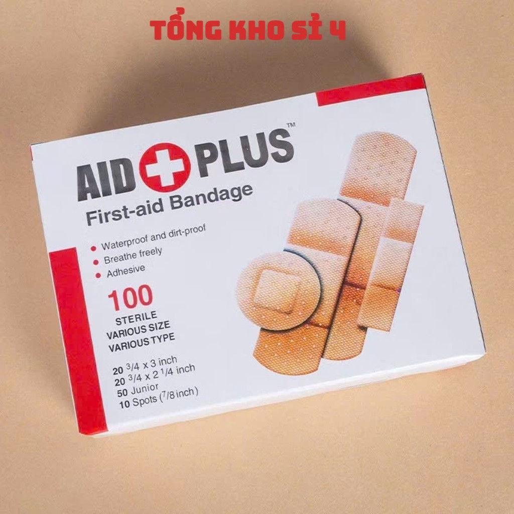 (COMBO 2) Băng Gạc Cá Nhân 100 Miếng – Hộp Băng Gạc Dán Vết Thương,BĂNG GÂU Kháng Khuẩn,Không Dị Ứng