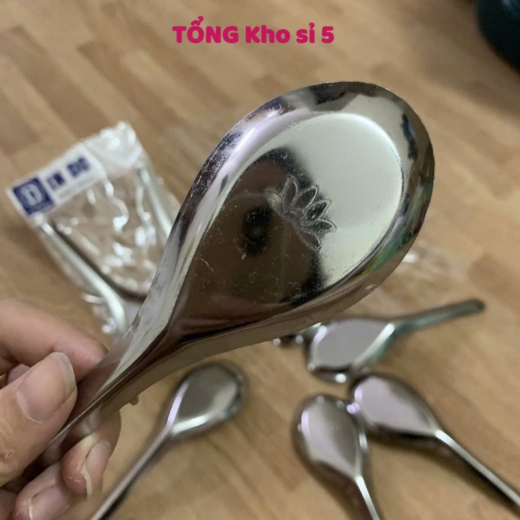 [COMBO 10]Thìa Phở Inox Bền Đẹp – Muôi Không Gỉ,THÌA HOA SEN CÁN DÀI,Nhẹ,Tiện Dụng Cho Mọi Bữa Ăn