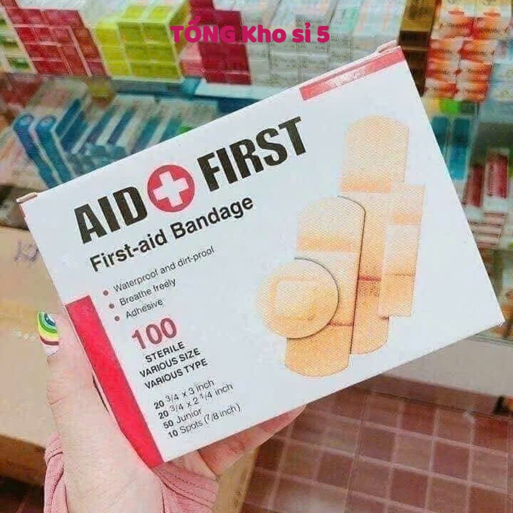 Miếng Băng Gạc Y Tế Loại To - HỘP 100 BĂNG GÂU TIỆN DỤNG,Băng Gạc An Toàn Chống Nhiễm Trùng