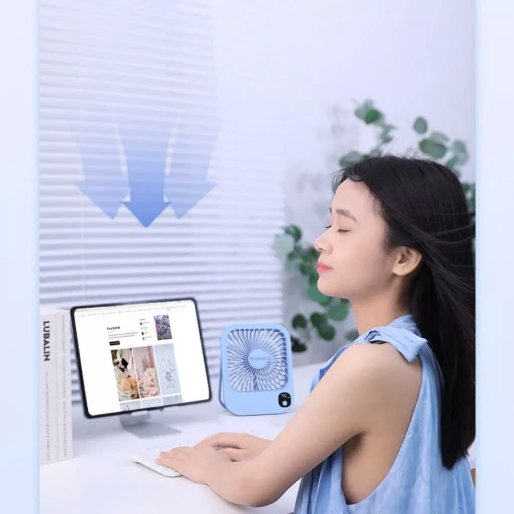 Ảnh Quạt để bàn tích điện mini Yoobao F01 5000/10000mAh | Công suất 3W | 3 cấp độ gió tùy chỉnh | Màn hình LED | BH 12 tháng 3
