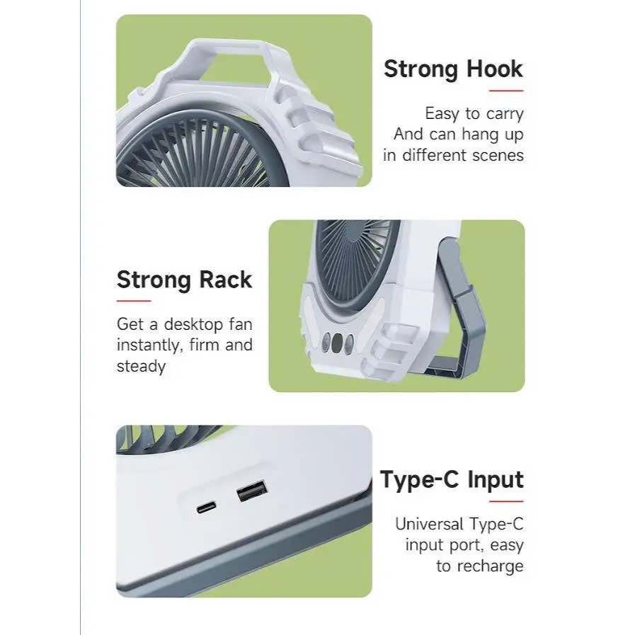 Ảnh Quạt để bàn tích điện đa năng Yoobao FD1 20000mAh | Sử dụng lên đến 75h | Tích hợp sạc dự phòng 18W | Bảo hành 12 tháng 3