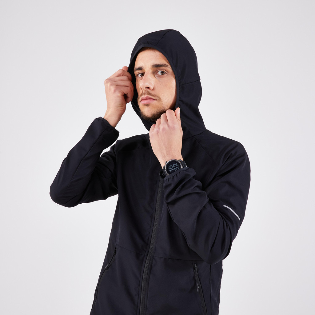 Ảnh Áo khoác chạy bộ nam chống gió DECATHLON Kiprun 100 đen mã 8843362 1