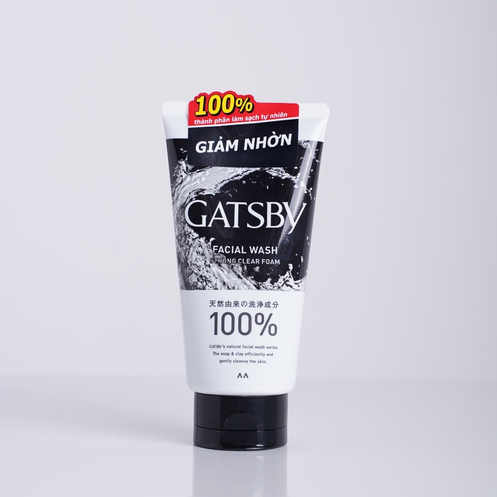 Ảnh Sữa rửa mặt than hoạt tính GATSBY Facial Wash Strong Clear Foam sạch dầu & giảm nhờn 130g 2