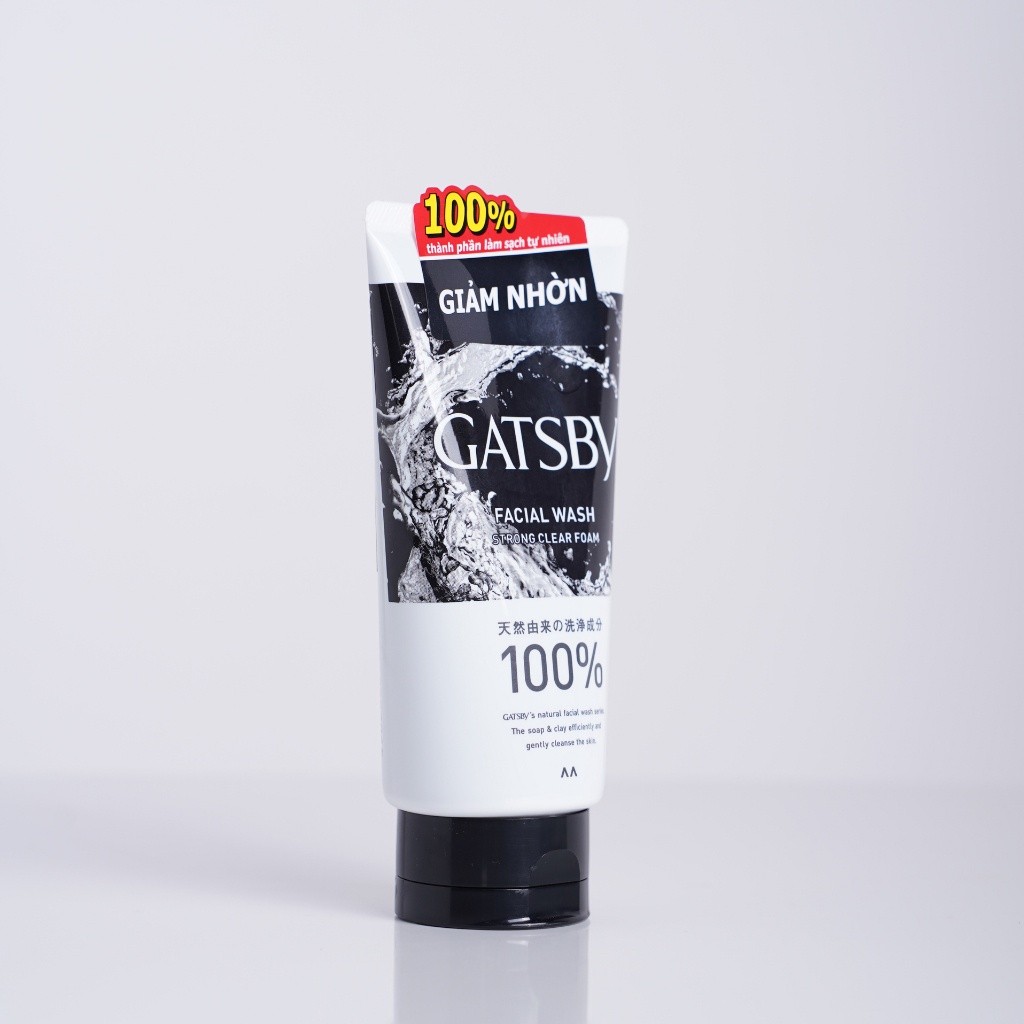 Ảnh Sữa rửa mặt than hoạt tính GATSBY Facial Wash Strong Clear Foam sạch dầu & giảm nhờn 130g 4
