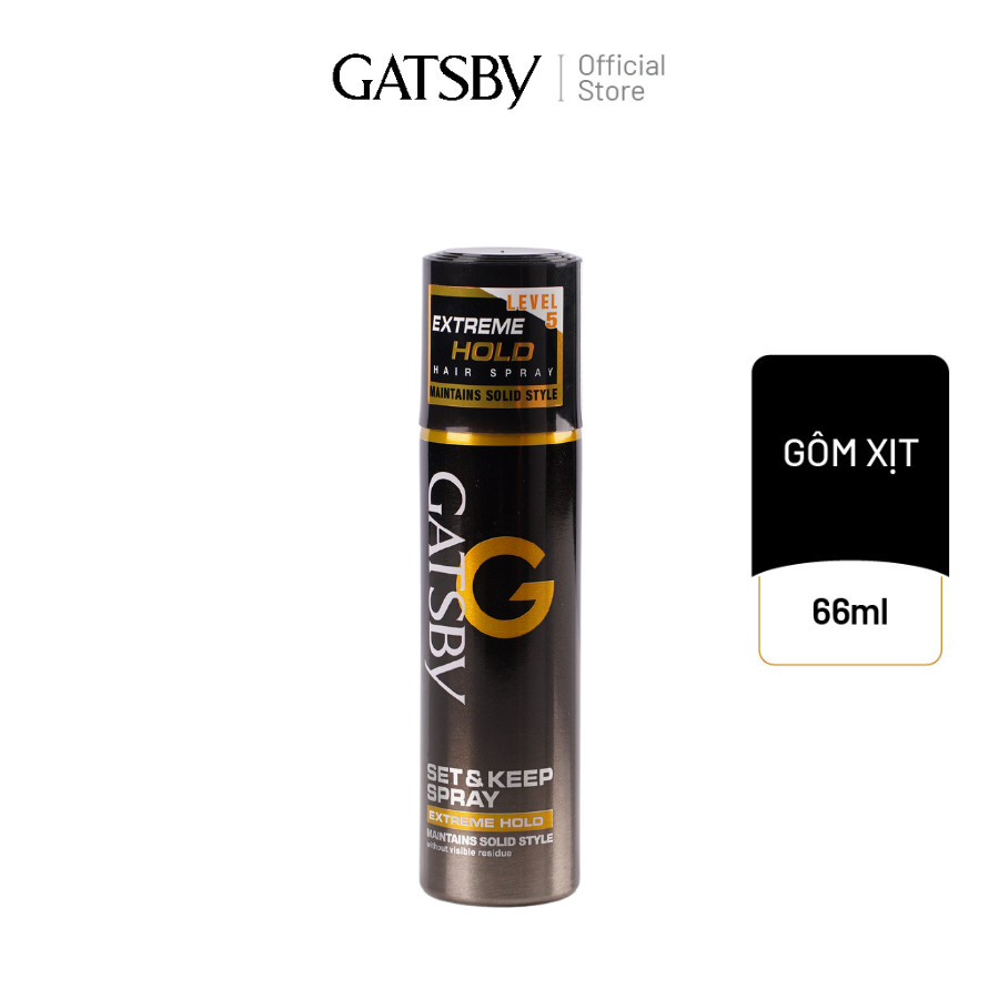 Ảnh Gôm xịt tóc GATSBY Set & Keep Spray Extreme Hold 66ml 1